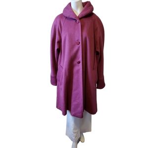 Shiff xlarge pink wool blend button down winter peacoat
